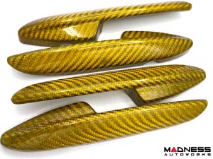 Alfa Romeo Stelvio Interior Door Handle Trim Set - Carbon Fiber - Yellow Candy Alfa Romeo Stelvio Interior Door Handle Trim Set - Carbon Fiber - Yellow Candy